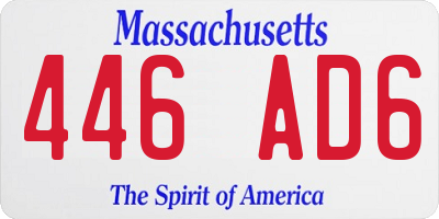 MA license plate 446AD6