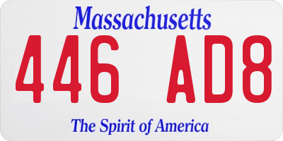 MA license plate 446AD8