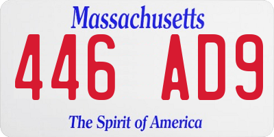 MA license plate 446AD9