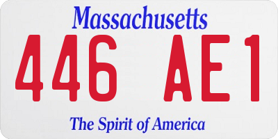 MA license plate 446AE1