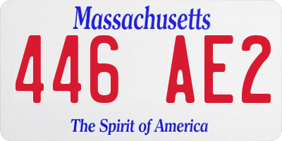 MA license plate 446AE2