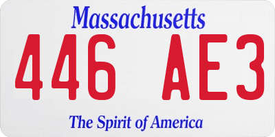 MA license plate 446AE3