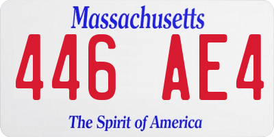 MA license plate 446AE4