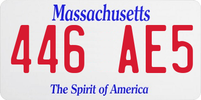 MA license plate 446AE5