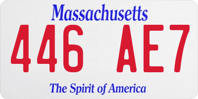 MA license plate 446AE7