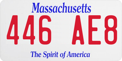 MA license plate 446AE8