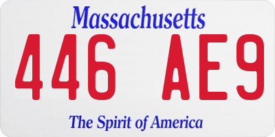MA license plate 446AE9
