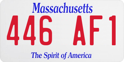 MA license plate 446AF1