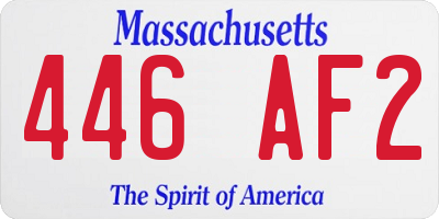 MA license plate 446AF2