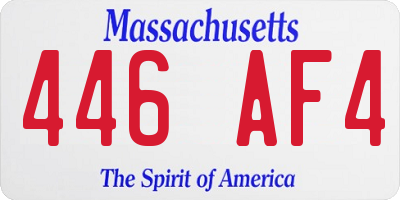 MA license plate 446AF4