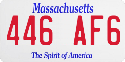 MA license plate 446AF6