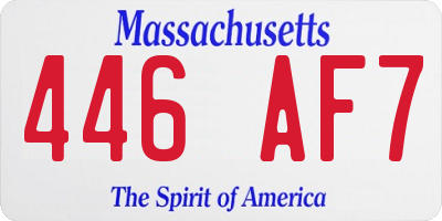 MA license plate 446AF7