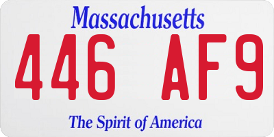 MA license plate 446AF9