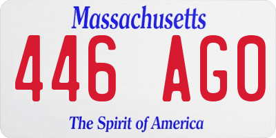 MA license plate 446AG0