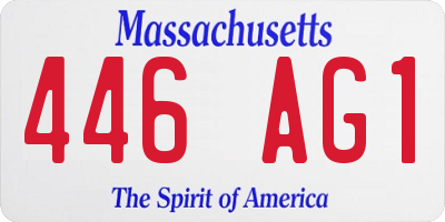 MA license plate 446AG1