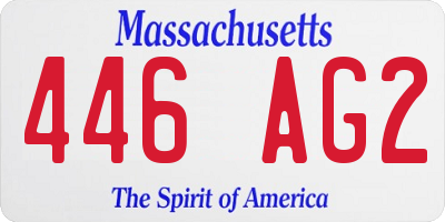 MA license plate 446AG2