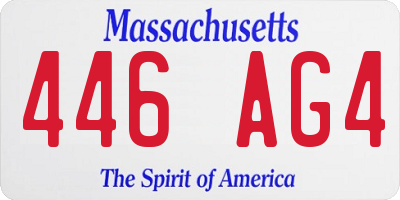 MA license plate 446AG4