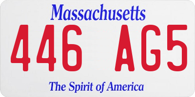 MA license plate 446AG5