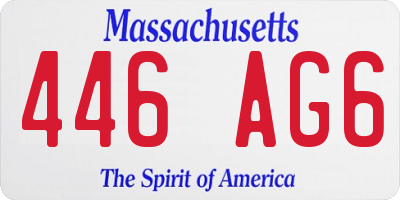 MA license plate 446AG6