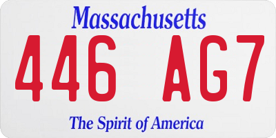 MA license plate 446AG7