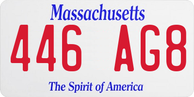 MA license plate 446AG8