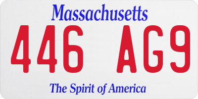 MA license plate 446AG9