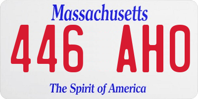 MA license plate 446AH0