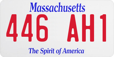 MA license plate 446AH1