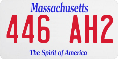 MA license plate 446AH2