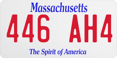 MA license plate 446AH4