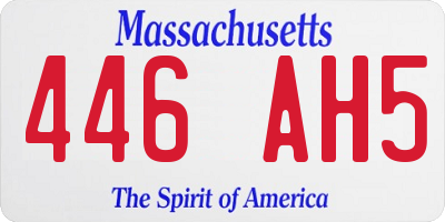 MA license plate 446AH5