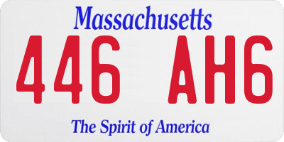 MA license plate 446AH6