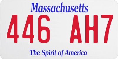 MA license plate 446AH7