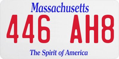 MA license plate 446AH8
