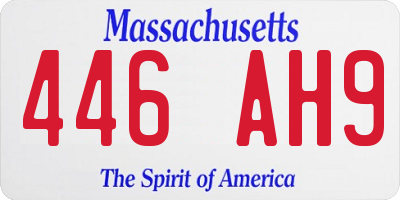 MA license plate 446AH9