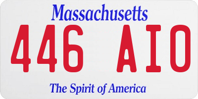 MA license plate 446AI0