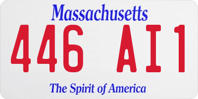 MA license plate 446AI1