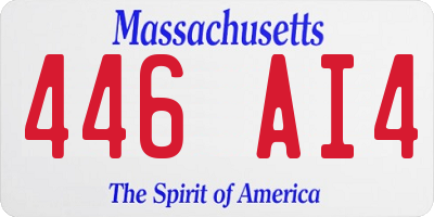 MA license plate 446AI4