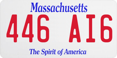 MA license plate 446AI6
