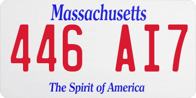 MA license plate 446AI7