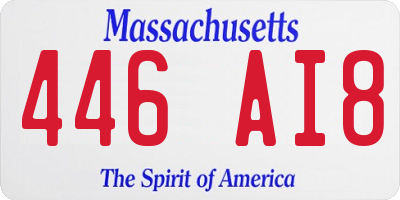 MA license plate 446AI8