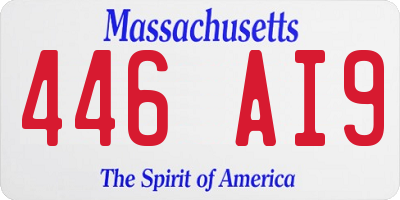 MA license plate 446AI9