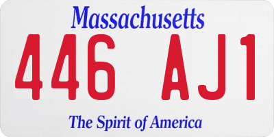 MA license plate 446AJ1