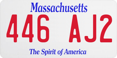 MA license plate 446AJ2