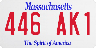 MA license plate 446AK1
