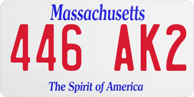 MA license plate 446AK2