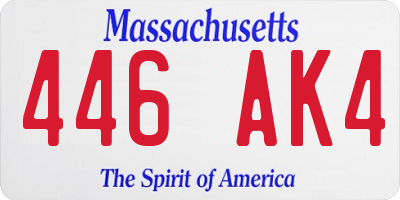 MA license plate 446AK4