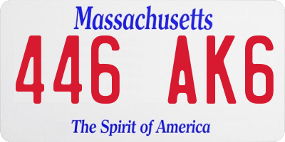 MA license plate 446AK6