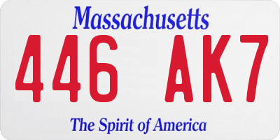 MA license plate 446AK7