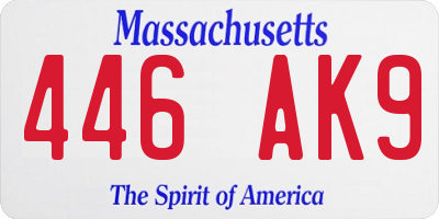 MA license plate 446AK9